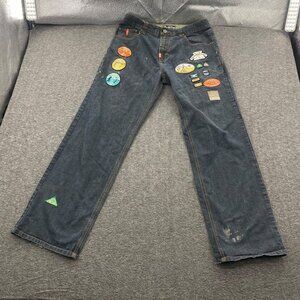 VTG LR Geans Lifted Research Group Patches Embroidered Distressed Mens Jeans 34‎